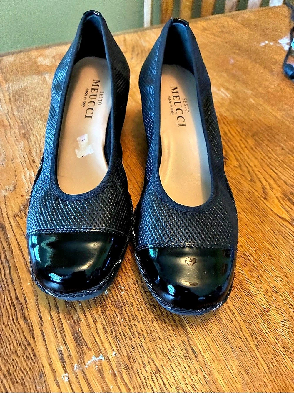 Sesto Meucci Black Wedge Pumps US 6M